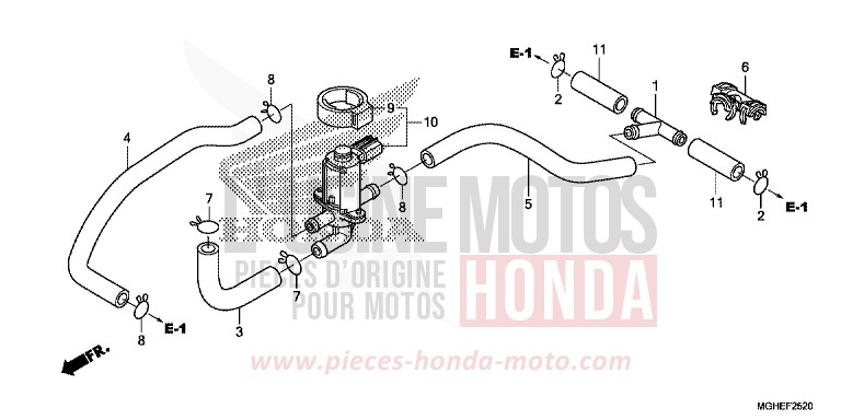 VALVE COMMANDE INJECTION D'AIR de VFR1200X "Crosstourer" Méca PEARL COSMIC BLACK (NHA64) 2014